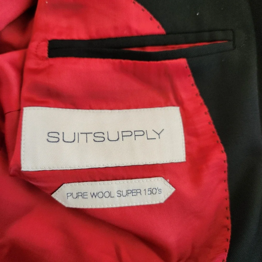 Suitsupply Sienna Blazer Black Vitale Barberis Canonico Super 150s Wool Mens 42S